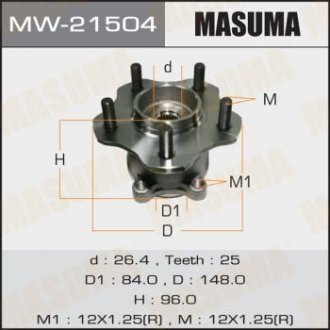 Маточина колеса Nissan Qashqai, X-Trail, Renault Koleos, Nissan Juke MASUMA mw21504