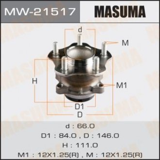 Купить Ступица колеса (MW-21517) Nissan Leaf, Juke MASUMA mw21517 (фото1) подбор по VIN коду, цена 3176 грн.