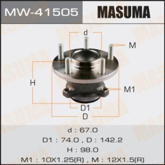 Ступиця колеса задн MAZDA 3, AXELA / BK5P 08- MASUMA mw41505