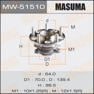 Ступица колеса задн CIVIC / FD1/ FD2 06- (with ABS) MASUMA mw51510