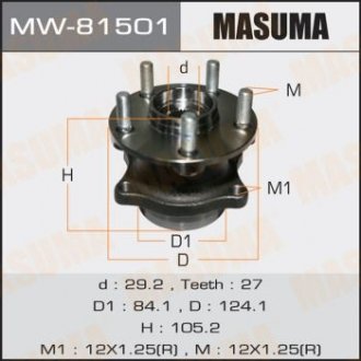 Ступица колеса задн FORESTER/ S12 (with ABS) Subaru Impreza, Forester MASUMA mw81501