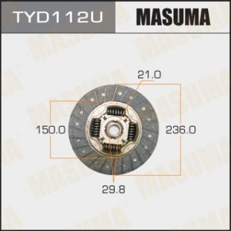 Купить Диск сцепления 236*150*21*29.8 TOYOTA AVENSIS Toyota Celica MASUMA tyd112u (фото1) подбор по VIN коду, цена 1611 грн.