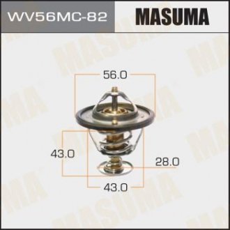 Термостат MITSUBISHI LANCER, COLT 2005-2012 Toyota Camry, Celica, Carina, Land Cruiser, Corolla, Avensis, Previa, Rav-4, Auris, Yaris, Verso MASUMA wv56mc82