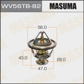 Купити Термостат WV56TB-82 Toyota Celica, Land Cruiser, Avensis, Rav-4, Corolla, Camry, Auris, Yaris MASUMA wv56tb82 (фото1) підбір по VIN коду, ціна 551 грн.