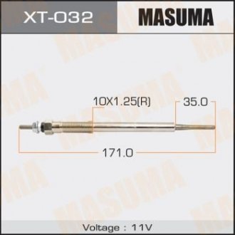 Свічка розжарення PT-157.11V /1KZ-FTVTOYOTA YARIS Toyota Avensis, Corolla, Previa, Rav-4, Hilux MASUMA xt032