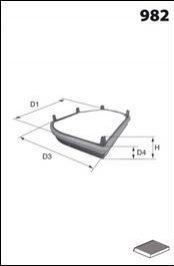 Фільтр салону (аналогWP6833/LAK37) MECAFILTER ekr7023