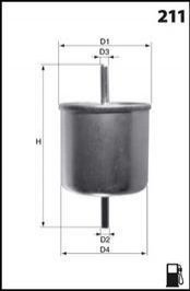 Фільтр палива (аналогWF8103/KL146) Renault Twingo, Hyundai Santa Fe, Renault Megane, Hyundai Trajet, H-1 MECAFILTER ele6044