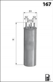 Фильтр топлива (аналогWF8436/KL705) MECAFILTER ele6125