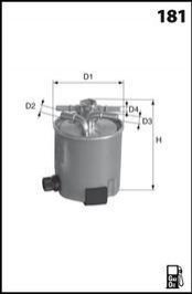 Фильтр топлива (аналогWF8443/KLH44/17) MECAFILTER elg5389