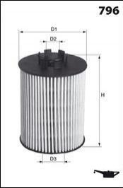 Фільтр олії (аналогWL7232/OX173/2D) MECAFILTER elh4214
