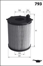 Фільтр олії (аналогWL7474/OX361/4D) BMW E91, E90, E92, E81, E82, E88, E93, E60, E61, X3, X1 MECAFILTER elh4425