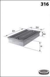 Фильтр воздуха (аналогWA6581/LX736) MECAFILTER elp3741