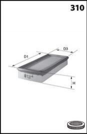 Фільтр повітряний (аналогWA6300/LX825) MECAFILTER elp3764
