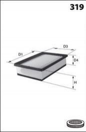 Фільтр повітря (аналогWA9556/LX1827) MECAFILTER elp9169