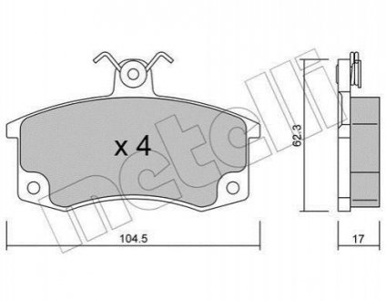 Комплект тормозных колодок (дисковых).) Metelli 22-0062-0