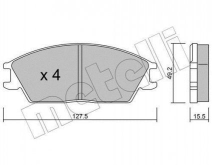 Колодки гальмівні (передні) Hyundai Accent 94-00/Honda Accord -85 Metelli 22-0081-0