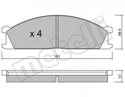 Комплект тормозных колодок (дисковых).) Nissan Pathfinder, Navara Metelli 22-0107-0