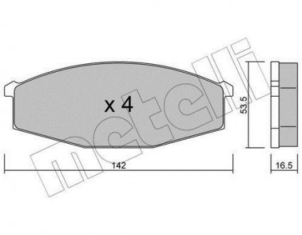 Купить Комплект тормозных колодок (дисковых).) Nissan Patrol Metelli 22-0110-0 (фото1) подбор по VIN коду, цена 745 грн.