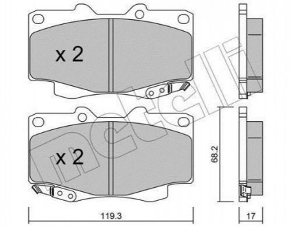 Комплект тормозных колодок (дисковых).) Toyota Hilux Metelli 22-0129-1