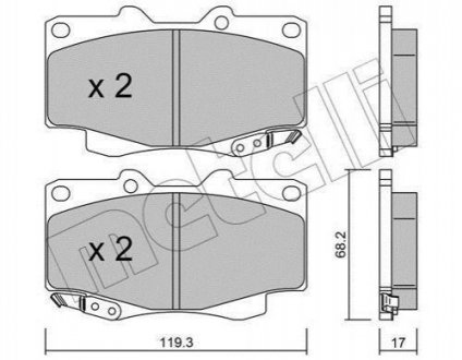 Купить Комплект тормозных колодок (дисковых).) Toyota Hilux Metelli 22-0129-1 (фото1) подбор по VIN коду, цена 936 грн.