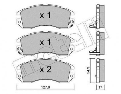 Колодки гальмівні (передні) Subaru Impreza 92-00/Legacy 89-99 Subaru Legacy, Impreza Metelli 22-0135-0