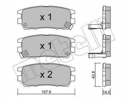 Купити Колодки гальмівні (задні) Mitsubishi Pajero 90-01/ L400 94-05 Mitsubishi Pajero, Lancer Metelli 22-0151-0 (фото1) підбір по VIN коду, ціна 582 грн.