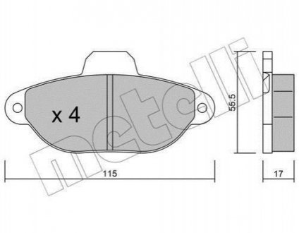 Комплект тормозных колодок (дисковых).) Fiat Punto, Ford KA Metelli 22-0159-1