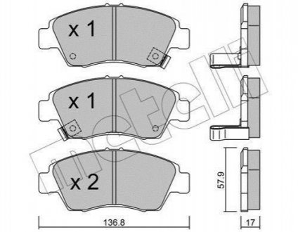 Комплект тормозных колодок (дисковых).) Honda Civic Metelli 22-0175-0