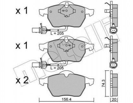 Купить Комплект тормозных колодок из 4 шт. дисков Audi A6 Metelli 22-0181-3 (фото1) подбор по VIN коду, цена 1098 грн.