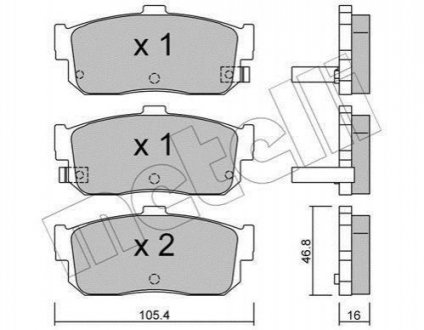 Комплект тормозных колодок Nissan Primera, Maxima, Infiniti G Metelli 22-0193-1