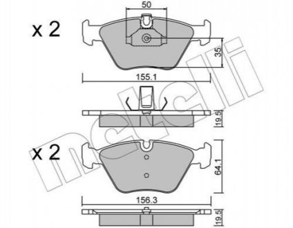 Купити Колодки гальмівні (передні) BMW 5 (E39) 96-04/3 (E46) 00-06 BMW E39 Metelli 22-0207-0 (фото1) підбір по VIN коду, ціна 1014 грн.