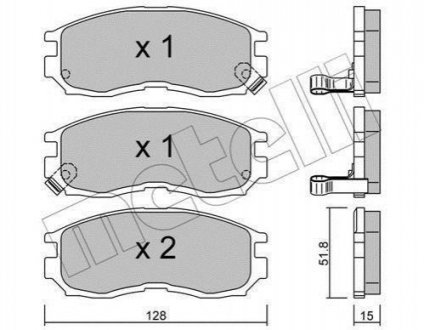 Комплект тормозных колодок Mitsubishi Colt, Lancer, Galant, Outlander Metelli 22-0224-0