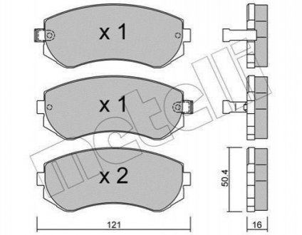 Колодки гальмівні (передні/задні) Nissan Almera I/Patrol GR V Wagon 95- 02 Nissan Almera, Patrol Metelli 22-0304-0