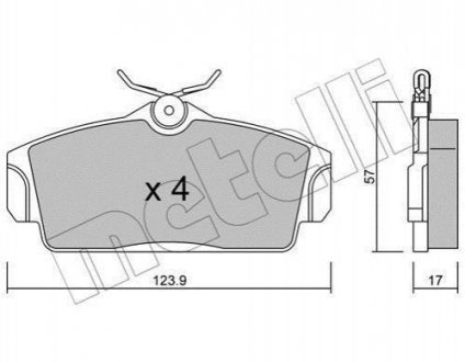 Комплект тормозных колодок (дисковых).) Metelli 22-0305-0