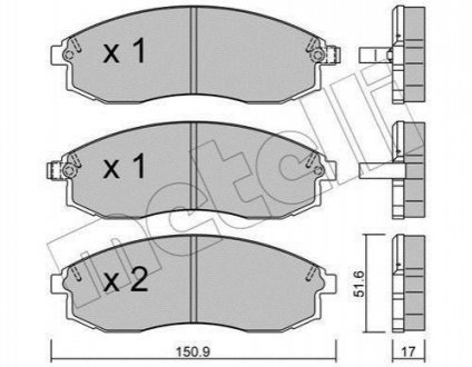 Комплект тормозных колодок (дисковых).) Metelli 22-0306-0