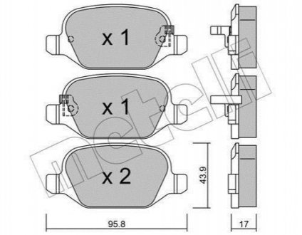 Купить Комплект тормозных колодок Fiat 500 Metelli 22-0324-4 (фото1) подбор по VIN коду, цена 825 грн.