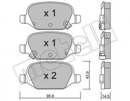 Тормозные колодки (задние) Fiat Panda 12- Metelli 22-0324-5