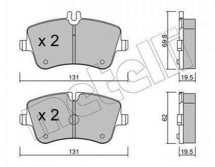 Комплект тормозных колодок Mercedes S203, W203, CLK-Class Metelli 22-0342-0