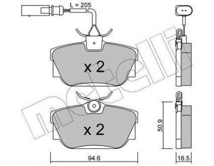 Купить Колодки тормозные (задние) Ford Galaxy 00-06/Seat Alhambra 97-10/VW T4 90-03 R16/Sharan 95-10 (+датчики)) Volkswagen Transporter, Sharan, Ford Galaxy Metelli 22-0346-2 (фото1) подбор по VIN коду, цена 911 грн.