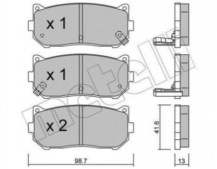Комплект тормозных колодок (дисковых).) Metelli 22-0372-0