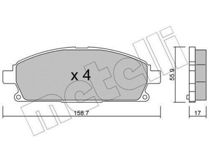 Тормозные колодки (передние) Nissan X-Trail 01-13 Metelli 22-0406-0