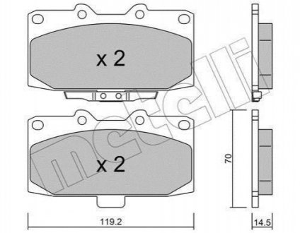 Колодки гальмівні (передні) Subaru Impreza 96-/Nissan 200SX/300ZX 90-99 Subaru Impreza Metelli 22-0413-0