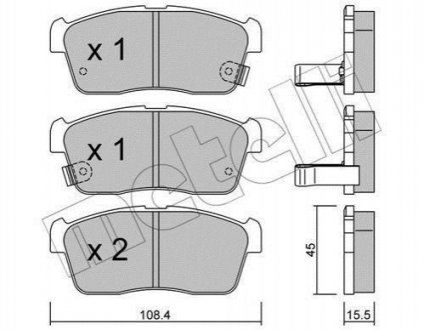 Комплект тормозных колодок (дисковых).) Daihatsu Sirion Metelli 22-0415-0