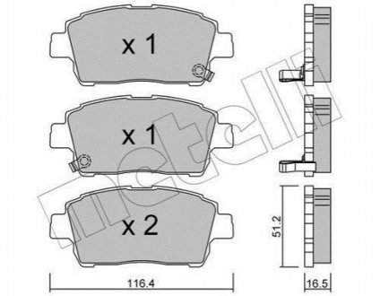 Комплект тормозных колодок (дисковых).) Toyota Yaris Metelli 22-0423-0