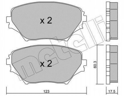 Купить Комплект тормозных колодок Toyota Rav-4 Metelli 22-0430-0 (фото1) подбор по VIN коду, цена 695 грн.