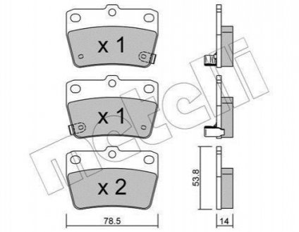 Купить Комплект тормозных колодок (дисковых).) Toyota Rav-4, Seat Ibiza Metelli 22-0431-0 (фото1) подбор по VIN коду, цена 655 грн.