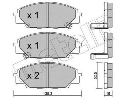 Тормозные колодки (передние) Honda Civic VII/VIII 99- Honda Civic Metelli 22-0435-0