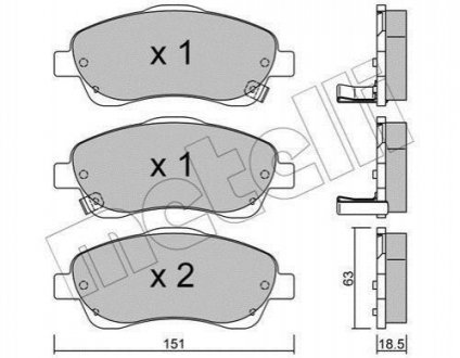 Купити Колодки гальмівні (передні) Toyota Avensis 03-08/Corolla Verso 04-09 Toyota Avensis, Corolla Metelli 22-0450-0 (фото1) підбір по VIN коду, ціна 989 грн.