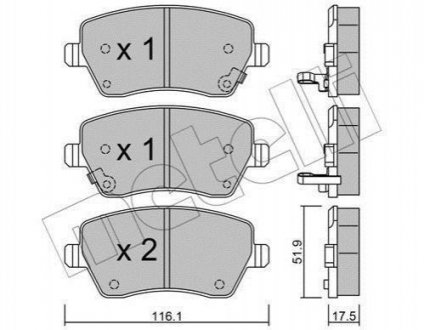 Комплект тормозных колодок Metelli 22-0485-2