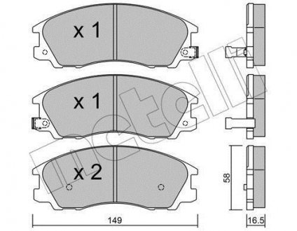 Тормозные колодки (передние) Hyundai Terracan 01-06 Metelli 22-0506-0